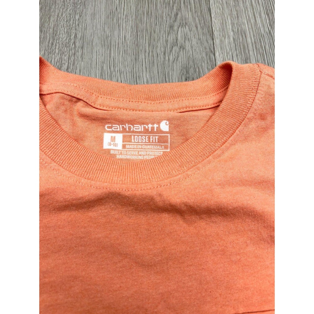 Carhartt Shirt Mens M Pocket Tee Logo Orange Loose Fit Short Sleeve Workwear - Picture 3 of 6